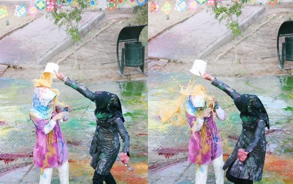 نخستین جشنواره رنگ پاشی در ایران به میزبانی زرند (+تصاویر)