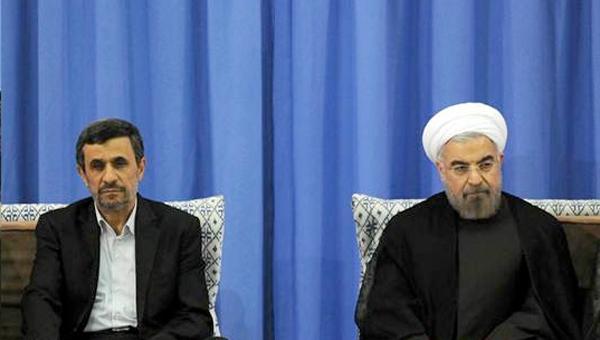 عکس برخورد احمدی‌نژاد و روحانی با خبرنگاران