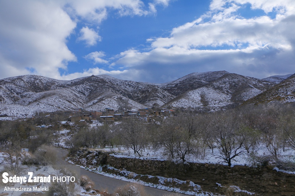 طبیعت زیبای برفی روستای بابهویز زرند به روایت تصویر