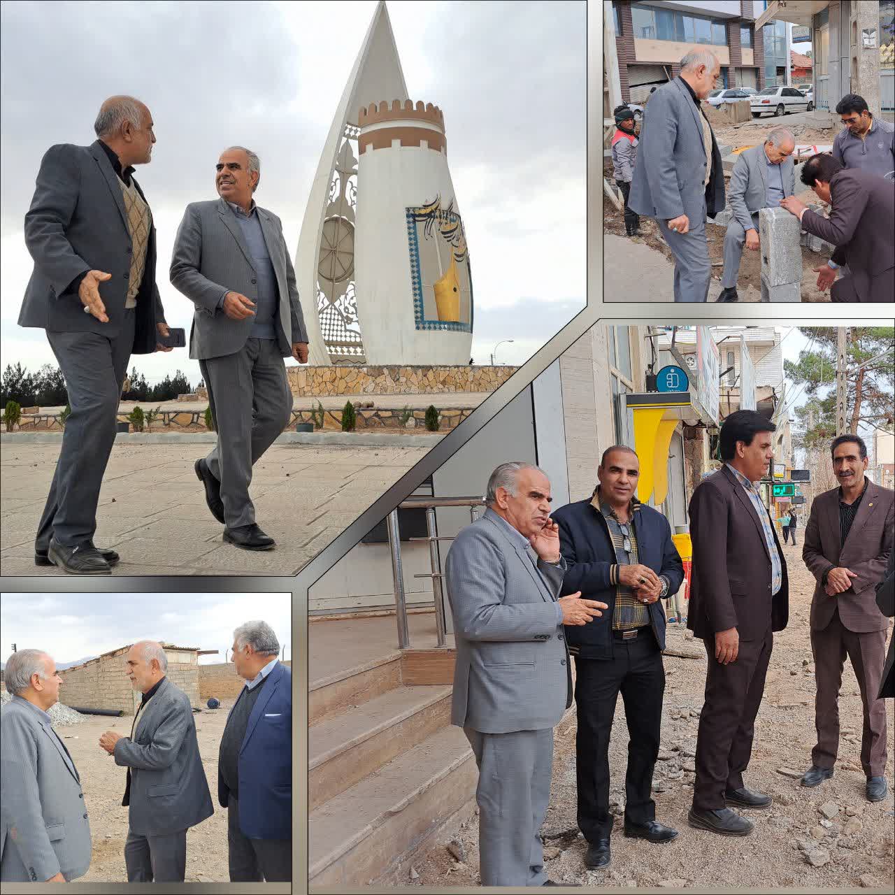بازدید میدانی شهردار و رئیس شورای اسلامی شهر زرند از چند پروژه‌ در حال اجرای شهرداری
