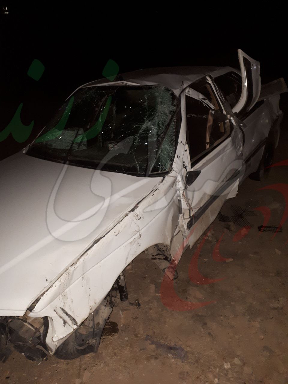 کشته شدن زوج جوان زرندی در پی واژگونی خودرو در محور ریحانشهر – داهوئیه (+عکس)